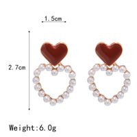 S925 Silver Needle Korean Hollow Love Pearl Sweet Drop Nectarine Heart Stud Earrings Wholesale main image 6