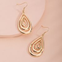 New Geometric Retro Exaggerated Three-layer Metal Earrings For Women main image 5