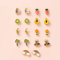 Fashion Cute Tropical Fruit Dripping Earrings Set For Women Wholesale main image 4