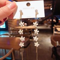 925 Silver Needle Korea Fairy Tassel Flower Fashion Sweet Earrings For Women main image 3