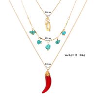Turquoise Letter Q Necklace Summer Simple Fashion Hand-wound Red Pepper Necklace Wholesale sku image 1