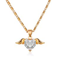 Fashion Heart Copper Diamond Women's Necklace sku image 1