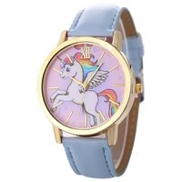 Cute Children's Pony Unicorn Rainbow Wings Belt Quartz Ladies Casual Watch Wholesale sku image 5