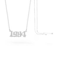 Stainless Steel 28 Years  Number Pendant Women's Necklace sku image 5