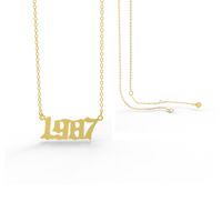 Stainless Steel 28 Years  Number Pendant Women's Necklace sku image 32
