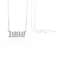 Stainless Steel 28 Years  Number Pendant Women's Necklace sku image 10