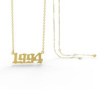 Stainless Steel 28 Years  Number Pendant Women's Necklace sku image 39