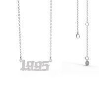 Stainless Steel 28 Years  Number Pendant Women's Necklace sku image 16