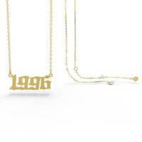 Stainless Steel 28 Years  Number Pendant Women's Necklace sku image 41
