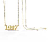 Stainless Steel 28 Years  Number Pendant Women's Necklace sku image 42