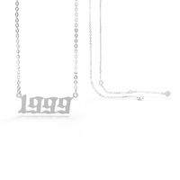Stainless Steel 28 Years  Number Pendant Women's Necklace sku image 20