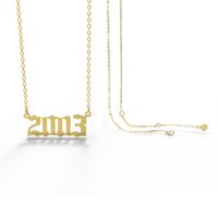 Stainless Steel 28 Years  Number Pendant Women's Necklace sku image 48
