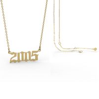 Stainless Steel 28 Years  Number Pendant Women's Necklace sku image 50