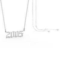 Stainless Steel 28 Years  Number Pendant Women's Necklace sku image 23