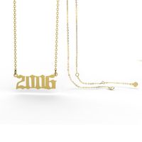 Stainless Steel 28 Years  Number Pendant Women's Necklace sku image 51
