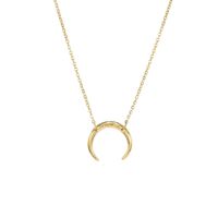 Moon Shaped Double Hole Female Necklace Stainless Steel Women's Necklace sku image 1