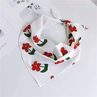 Nouveau Triangle Écharpe Petit Foulard Ethnique Style Petite Fleur Tout-match Parent-enfant Bandeau Bande De Cheveux Petite Soie Écharpe Printemps Et Automne D'été sku image 14