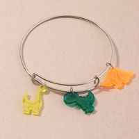 Wholesale Childlike Cartoon Dinosaur Pendant Simple Metal Alloy Bracelet For Women sku image 1