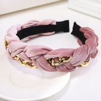 Twist Braid Wide-brimmed Gold Velvet Metal Chain Headband Wholesale sku image 4