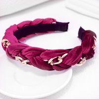 Twist Braid Wide-brimmed Gold Velvet Metal Chain Headband Wholesale sku image 6