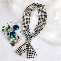 New Korean Style Long Small Silk Scarf Women's Spring And Autumn Summer Double-sided Versatile Small Scarf Professional Scarf Scarf Wholesale sku image 1