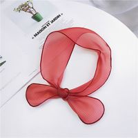 New Small Dot Silk Scarf For Women Spring And Autumn Summer Small Scarf Fashion All-matching Small Silk Scarf Organza Scarf Variety Ribbon sku image 1