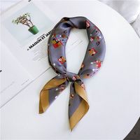 2020 Nouveau Petit Renard 70 Carré Écharpe Petit Foulard De Soie Des Femmes Printemps Et Automne D'été Polyvalent De Travail De Style Coréen Professionnel Écharpe Écharpe sku image 5