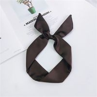 Containing Aluminum Wire New Solid Color Hair Band Small Scarf Silk Scarf Women's Spring And Autumn Summer All-matching Korean Ornament Multi-color sku image 3