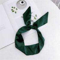 Containing Aluminum Wire New Solid Color Hair Band Small Scarf Silk Scarf Women's Spring And Autumn Summer All-matching Korean Ornament Multi-color sku image 5