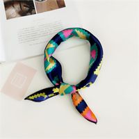 Women's Sweet Color Block Polyester Printing Silk Scarf sku image 26