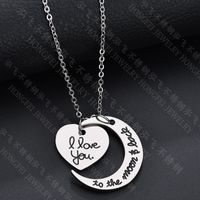 Verkauft Neue Europäische Und Amerikanische Mode Liebe Mond Iloveyou Brief Exquisite Titan Stahl Halskette Geschenk sku image 1