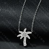 Titanium&stainless Steel Korea Flowers Clavicular Chain  (steel Color) Nhhf1053-steel-color sku image 1