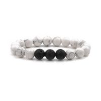 Européen Et Américain Bijoux Vente Chaude À  10mm Roche Volcanique Blanc Turquoise Perlée Bracelet Oeil De Tigre Ornement Usine En Gros sku image 3