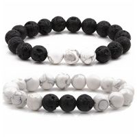 Européen Et Américain Bijoux Vente Chaude À  10mm Roche Volcanique Blanc Turquoise Perlée Bracelet Oeil De Tigre Ornement Usine En Gros sku image 6