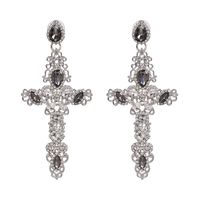 Jujia Neue Europäische Und Amerikanische Kreuz Persönlichkeit Diamant Ohrringe High-end Qualität Elegante Weibliche Ohrringe Direkt Verkauf 51202 sku image 4
