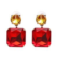 Imitated Crystal&cz Fashion Geometric Earring  (red) Nhjj5156-red sku image 1