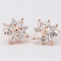 Alloy Korea Flowers Earring  (rose Alloy) Nhlj4111-rose-alloy sku image 1