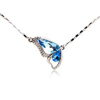 Brocade Papillon Collier Cristal Autrichien Océan Bleu Cristal Pendentif Diamant Ornement Pour Les Femmes sku image 1