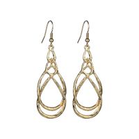 Mode Pop Rock Européen Et Américain Style Personnalisé Boucles D'oreilles Double-couche D'or Créatif Creux Goutte D'eau À Long Oreille Anneaux En Gros sku image 1