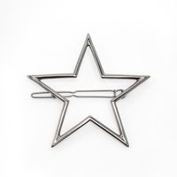 Factory Direct Sales   Hot Sale European And American Simple Style Alloy Pentagram Hairpin Side Clip Headdress Women sku image 3