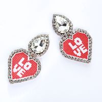 Imitated Crystal&cz Simple Geometric Earring  (red Heart Love) Nhat0301-red-heart-love sku image 18