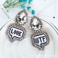 Imitated Crystal&cz Simple Geometric Earring  (red Heart Love) Nhat0301-red-heart-love sku image 2