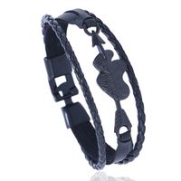 Leather Fashion Geometric Bracelet  (black) Nhpk2103-black sku image 1