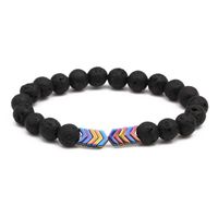 Vente Chaude 8mm Petit V Volcanique Pierre Volcanique Pierre Perlée Bracelet De Bracelet Européen Et Américain Hommes sku image 4