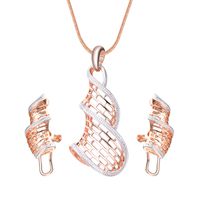 Grenz Überschreiten Der E-commerce Heiß Verkaufte Kreative Spiral Legierung Zirkon Halskette Ohrringe Zweiteilige Fabrik Direkt Vertrieb sku image 1