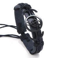 Leather Fashion Bolso Cesta Bracelet  (black) Nhpk2091-black sku image 1
