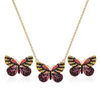 Coréenne Style Populaire Shell Opale Papillon Collier Deux-pièce Boucles D'oreilles De Mariée Ornement Ensemble  Vente Chaude sku image 1