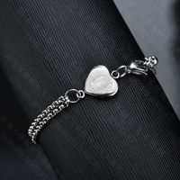 Titanium&stainless Steel Punk Sweetheart Bracelet  (steel Color) Nhhf0965-steel-color sku image 1