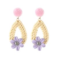 Croix-frontière Vente Chaude Bambou Tissé Petites Boules Simple Fleurs Boucles D'oreilles Européen Et Américain Style Mode Best-vendeur Nouveau Style Boucles D'oreilles Lot Mixte sku image 1