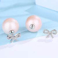 Alloy Korea Bows Earring  (pink Plated Platinum) Nhtm0331-pink-plated-platinum sku image 3